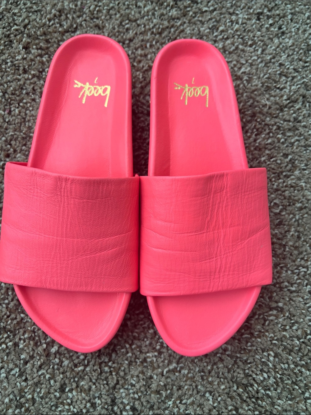 beek Coral Pink Slide Sandals